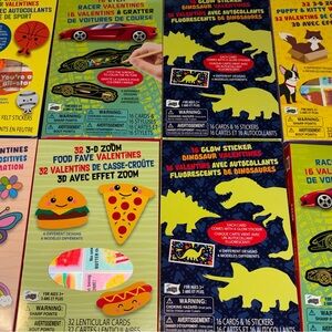 NWT 176 Stickers, Cards, Glow Stickers, 3-D Zoom Valentines Kids Party Activity